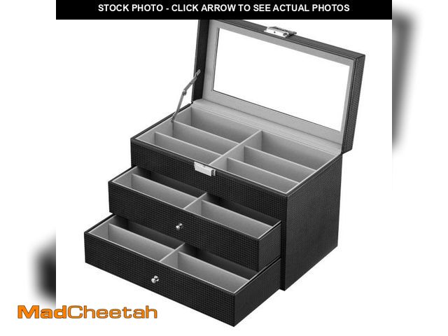 Lot 74-12151019 - *SEE DETAILS* Oyydecor Sunglasses Organizer for Women Men, 3-layer 18 Slots Glasses Case Sunglass Ey...