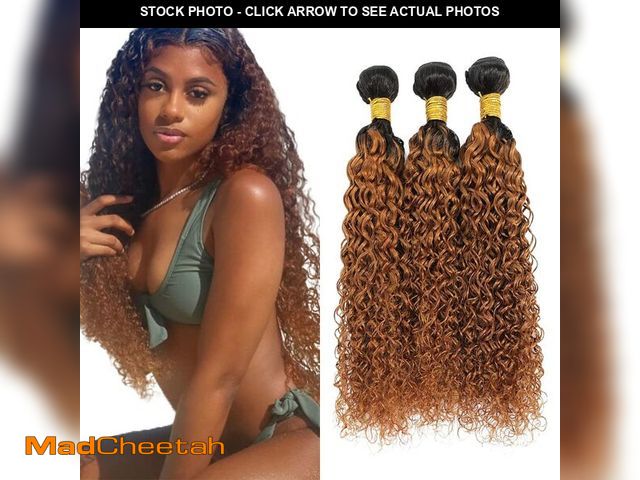Lot 74-14377128 - 300g 1B30 Human Hair Bundles Brown Kinky Curly Human Hair Bundles 10A Brazilian Virgin Remy Hair Ext...