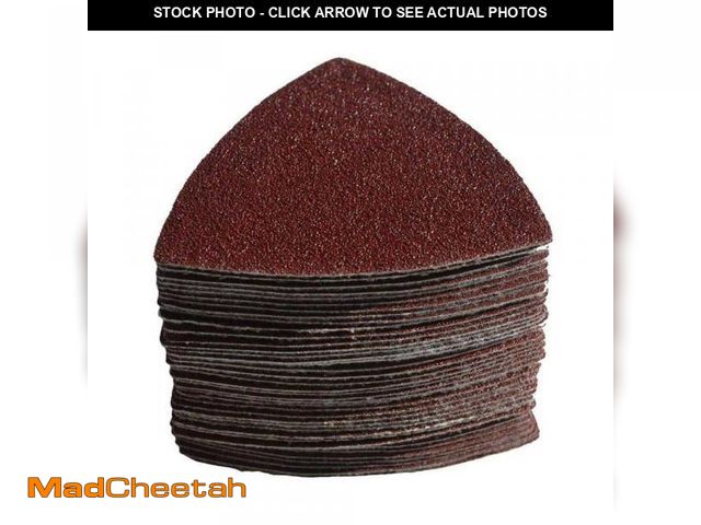 Lot 74-12364904 - 3-1/8 Inch Aluminium Oxide Sanding Pads with Assorted Grits for Triangle Oscillating Multi Tool (55-...