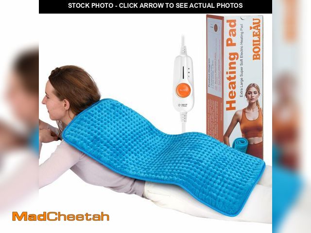 Lot 74-13958644 - Boileau Electric Heating Pad for Back Pain and Period Cramps Relief, 17"x33" Extra Large XXXL, 3 Hea...