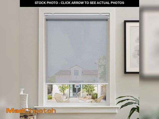 Lot 74-13696440 - Cordless Roller Shades for Windows Light Filtering Shades with 5% Openness Solar Screen Semi Sheer R...