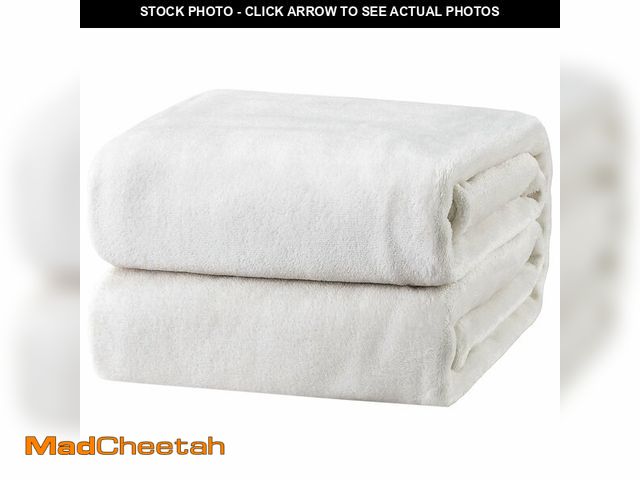 Lot 74-13622479 - Bedsure GentleSoft Fleece Blankets King Size White - Bed Blanket Soft Lightweight Plush Cozy Fuzzy L...