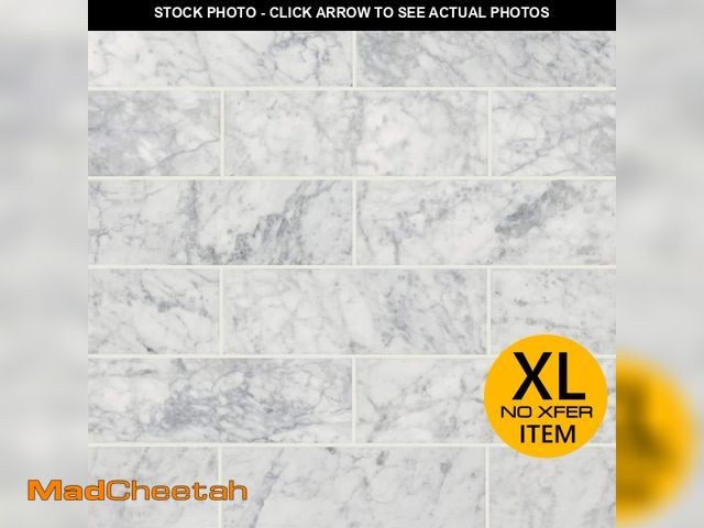 Lot 74-13792324 - 27 Cases-Carrara White Polished Marble Tile 4 in. x 12 in., Floor &amp; Wall (5 sq. ft./Case) 135-TO...