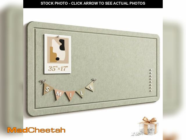 Lot 74-14336310 - Large Bulletin Board, 35 X 17 Inches Felt Cork Board with 40 Pushpins, Foldable Felt Notice Pin Boar...