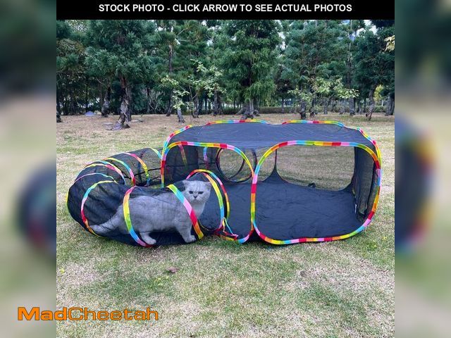 Lot 74-14151339 - Outdoor Cat Enclosures, Cat Playground Portable Catio Mesh Tent, Outside Circle Playpen Tunnel for K...