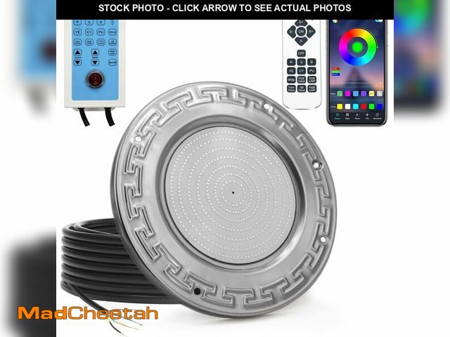 Lot 74-12880714 - Pool Lights for Inground Pool, 60W 10 Inch LED Inground Pool Light with Controller, Remote and APP C...