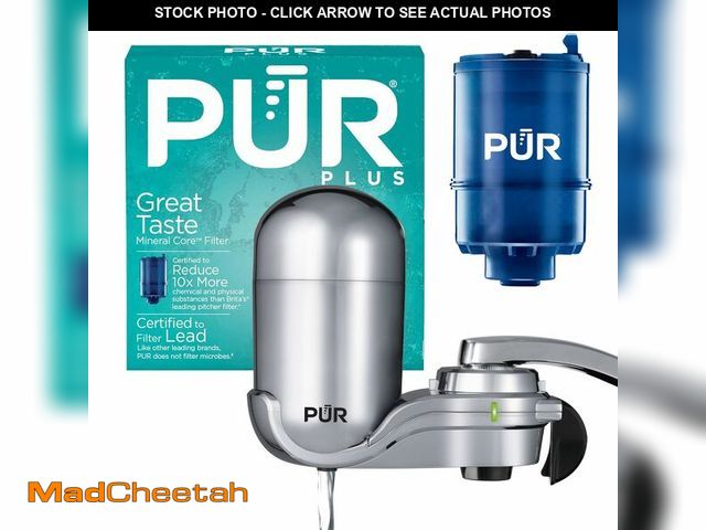 Lot 74-13718911 - PUR PLUS Vertical Faucet Mount Water Filtration System, Lead-Reducing Filter, Great-Tasting Water, E...