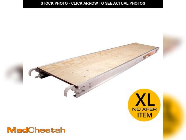 Lot 74-12892484 - MetalTech 7 ft. x 19 in Scaffolding Platform with 5/8 Plywood Plank and aluminum side - USED