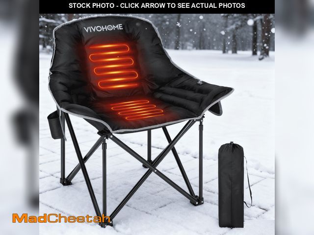 Lot 74-12832544 - SPECSTAR Oversized Heated Camping Chair, 12V 20W PD Fast Charging Type C Port, 3 Levels Heating, NTC...