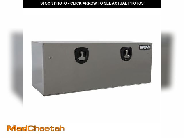 Lot 74-13673214 - Buyers Products 1702660 Polished Stainless Steel Underbody Truck Tool Box, 18 x 18 x 48 Inch, Lockin...