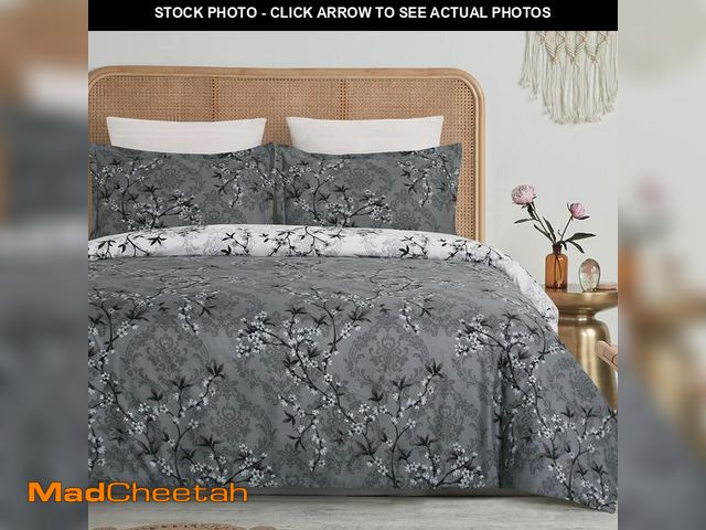 Lot 74-13550563 - YEPINS Soft Bedding Duvet Cover Set with Zipper Closure and Corner Ties, Branch Floral and Paisley P...