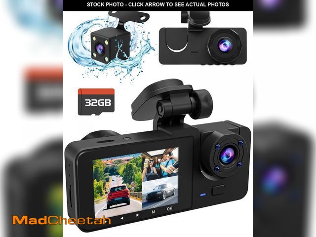 Lot 74-12047107 - 3 Channel Dash Cam,4K+1080P Dash Cam Front and Rear Inside, Dash Camera for Cars, Triple Car Camera ...