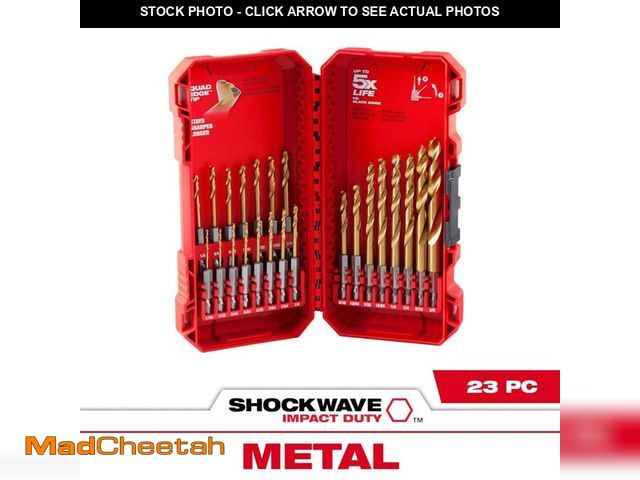 Lot 74-14436815 - Milwaukee SHOCKWAVE IMPACT DUTY Titanium Twist Drill Bit Set (23-Piece) - UNUSED