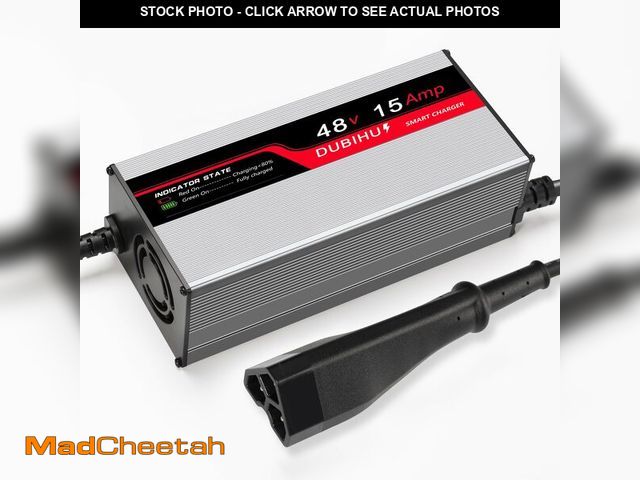 Lot 74-12708587 - 48V 15A Golf Cart Battery Charger for EZGO RXV &amp; TXT Triangular Plug, 16FT Long Cable, Intellige...