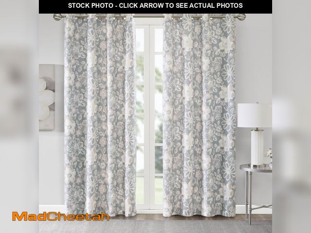 Lot 74-1908389 - House of Hampton Jocelyn Lily Floral/Flower Room Darkening Grommet Panel Pair HMPT3739 Curtain Color...