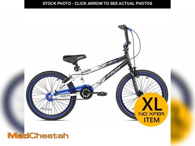 Lot 74-12862754 - Kent 20" Ambush BMX Child Bicycle, 20" Wheels, Ages 7-14, Blue - UNUSED