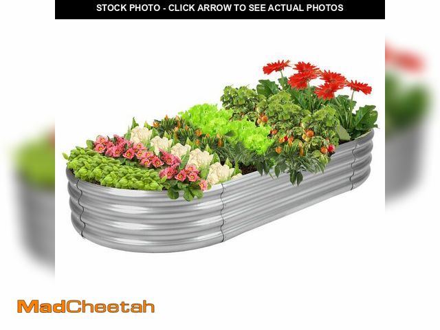 Lot 74-12705104 - Rakukiri Raised Garden Bed Galvanized Planter Box Outdoor, 5ft Oval Large Rot-Resistant Metal Garden...