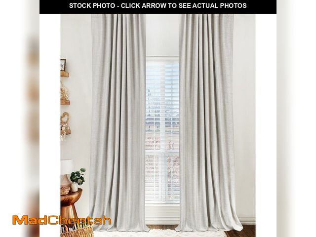 Lot 74-14055309 - 100% Blackout Shield Linen Blackout Curtains for Bedroom 96 Inches Long, Back Tab/Rod Pocket Living ...