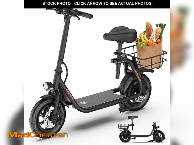 Lot 74-13657564 - 5TH WHEEL W18S 450W Motor Electric Scooter for Adults with Seat and Carry Basket, 36V 20Miles Range ...