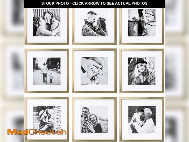 Lot 74-13835515 - (DAMAGE TO ALL CORNERS) ArtbyHannah Square Picture Frame, Gold Gallery Wall Frame Set Display Pictur...