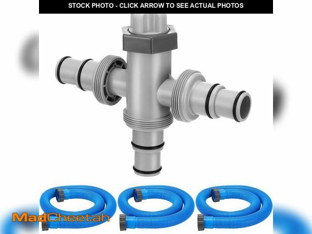 Lot 74-14269967 - Menkxi Dual Split Swimming Pool Hose Plunger Valve, 1.5 x 59 Inch 2 in 1 Hose Plunger Valve with 3 P...