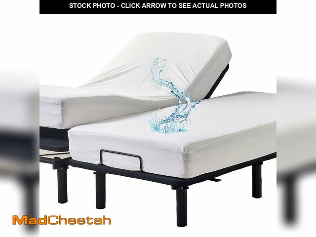 Lot 74-12718760 - Waterproof Split King Mattress Protector for Adjustable Bed 2PCs Mattress Cover in 1 Package with En...