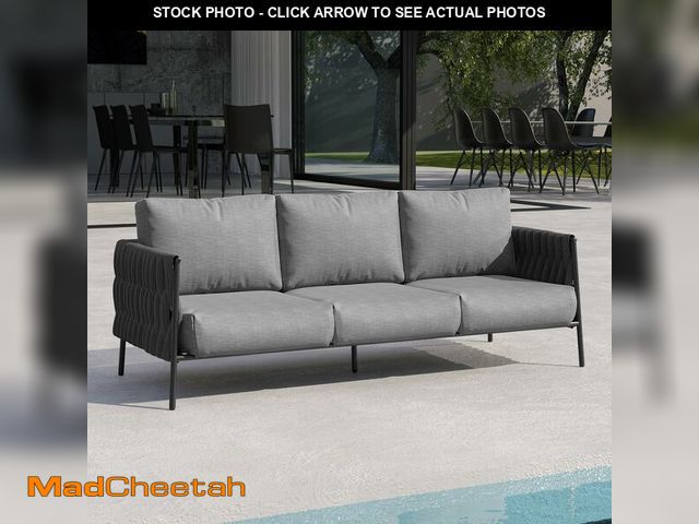 Lot 74-12570861 - EAST OAK Life Chatter Outdoor Patio Furniture | Outdoor Sofa 3 Seats with Waterproof Thick Cushions ...
