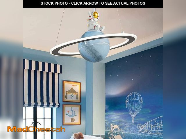 Lot 74-13710267 - O'NEELDY Astronaut Hanging Lamps, Creative LED Chandeliers with Pendant Dimmable Planet Light for Ki...