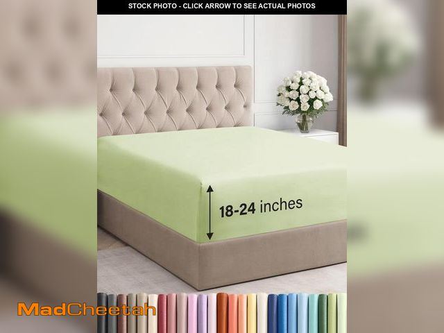 Lot 74-12306321 - Extra Deep Full Fitted Sheet - Hotel Luxury Single Fitted Sheet Only - Easily Fits 18 inch to 24 inc...