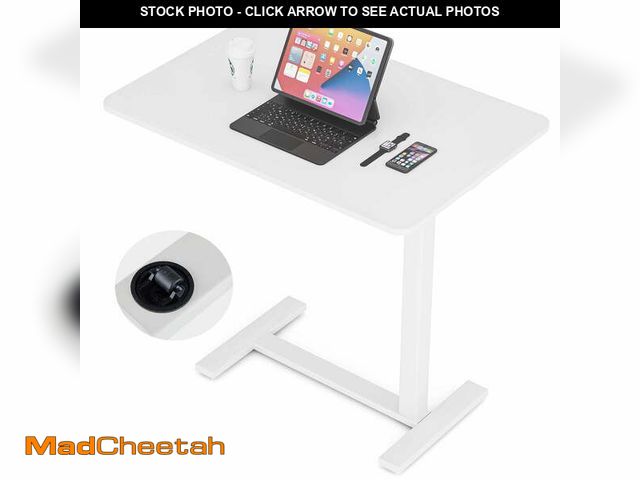 Lot 74-13815733 - ZUNMOS Mobile Standing Desk Overbed Laptop Desk Adjustable Height Desk with Hidden Casters for Sit S...