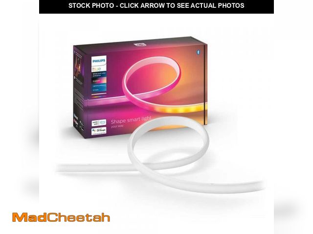Lot 74-12531351 - Philips Hue 6.6 ft. LED Smart Gradient Color Changing Strip Light Base Kit with Bluetooth (1-Pack) -...