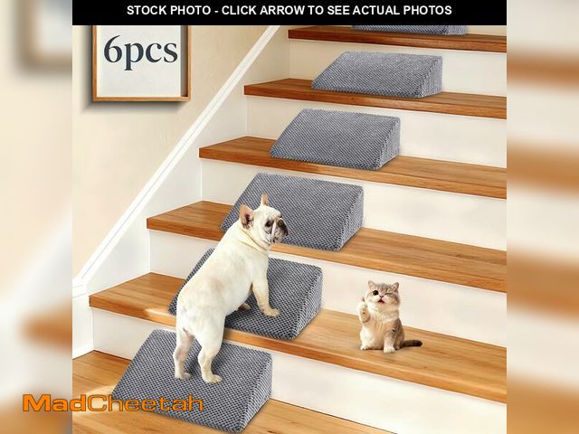 Lot 74-13563871 - Dog Ramp for Stairs for Small &amp; Senior Dogs and Cats Ã¢â¬â Non-Slip Stair Wedges for Dogs wit...