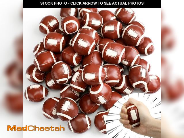Lot 74-12608845 - Vinsot 50 Pcs Mini Footballs Bulk 2 Inch Leather Foam Stress Ball Football Party Favor for Kids Birt...