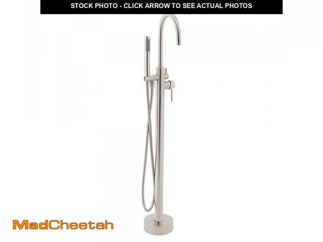 Lot 74-12364911 - AKDY 1-Handle Freestanding Floor Mount Tub Faucet Bathtub Filler with Hand Shower in Brush Nickel - ...
