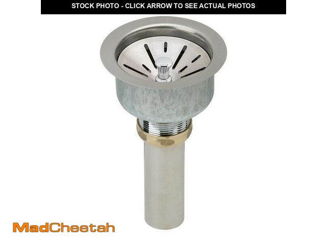 Lot 74-13568649 - Elkay Deluxe 3-1/2" Drain with Satin Finish Type 304, Stainless Steel Body Strainer Basket Rubber Se...