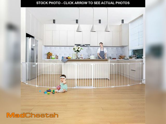 Lot 74-12826828 - COMOMY 198" Baby Gate Extra Wide, Dog Gate Pet Gate for House Stairs Doorways Fireplace, Adjustable ...