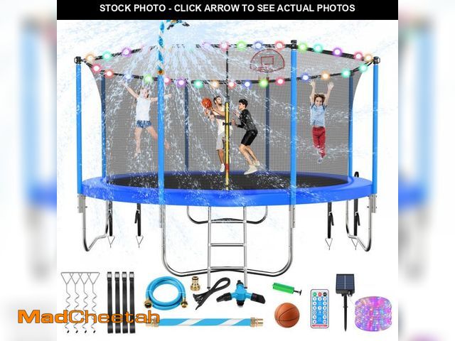 Lot 74-11938305 - Upgraded 12FT  Trampoline Outdoor with Basketball Hoop and Net, Capacity for 4-6 Kids and Adults - U...