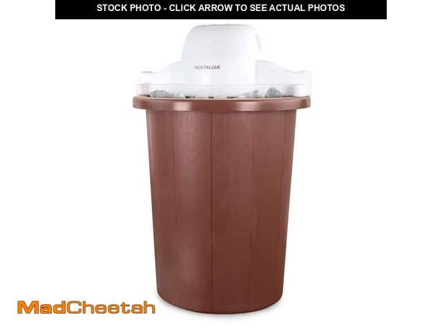 Lot 74-14114019 - Nostalgia 6 Qt. Brown Parlor Electric Ice Cream Maker - UNUSED