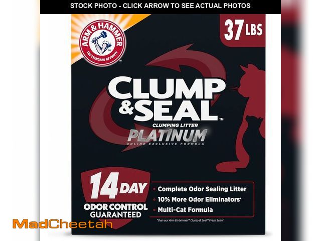 Lot 74-14079284 - ARM &amp; HAMMER Clump &amp; Seal Platinum Cat Litter, Multi-Cat Clumping Litter Forms Rock-Hard Clu...