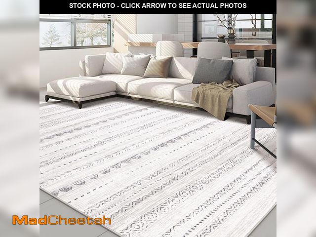 Lot 74-12181238 - Nakagishi 6x9 Area Rugs Living Room: Washable Boho Large Neutral Soft Farmhouse Rug Stain Resistant ...