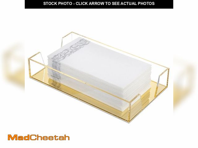 Lot 74-13572498 - MyGift Modern Metal Wire Bathroom Paper Hand Towel Holder in Brass Tone Finish, Guest Bathroom Count...