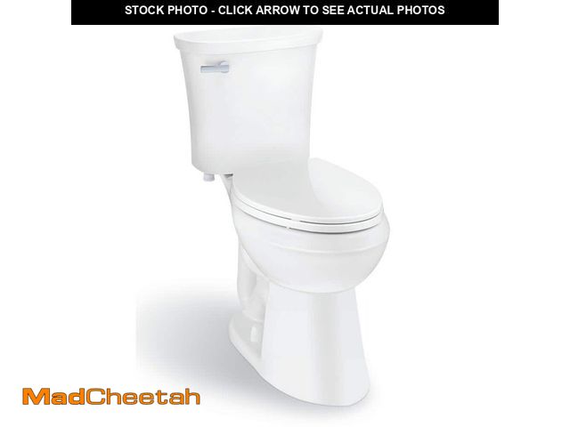 Lot 74-14605203 - Glacier Bay Power Flush 12 in. Rough In 2-Piece 1.28 GPF Single Flush Elongated Toilet in White, Sea...