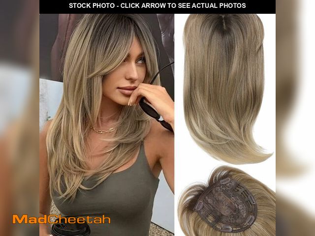Lot 74-12603731 - HOOJIH Hair Topper, Long Layered Topper with Bangs for Women with Thinning Hair 18 Inch Slightly Cur...