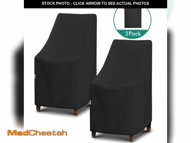 Lot 74-12862693 - Adiqo High Back Patio Chair Covers, Stackable Outdoor Chair Covers, 27"W x 27"Dx 49"H, 2 Pack with S...