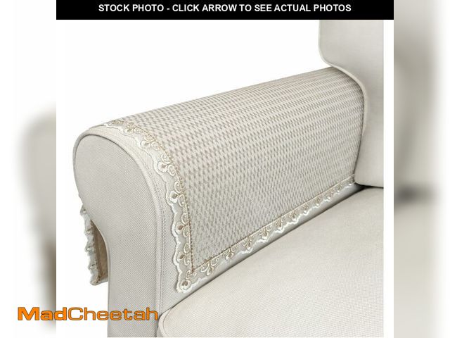 Lot 74-12707066 - Velvet Couch Arm Covers - 2pcs Non-Slip Lace Armrest &amp; Backrest Covers for Pet Armchair Loveseat...