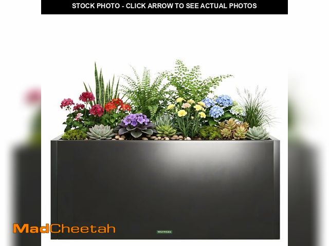 Lot 74-13773684 - Modern Metal Planter Box 36" L x 9" W x 26" H Ã¢â¬â Rectangular Galvanized Steel Raised Garden Be...