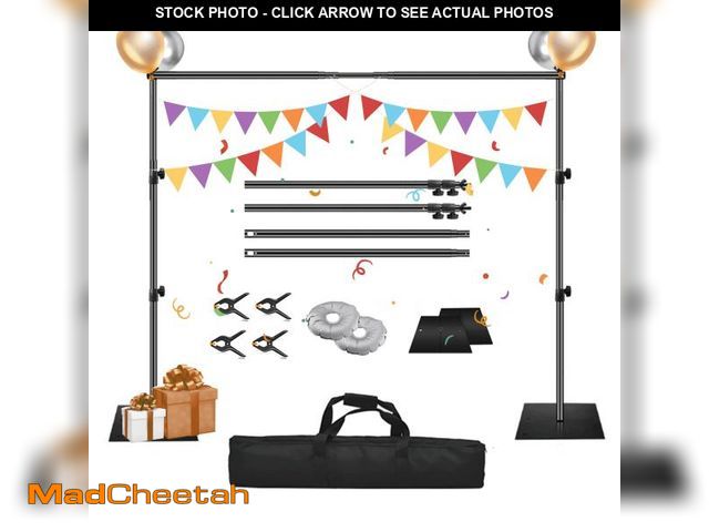 Lot 74-12154912 - EMART Backdrop Stand, 6.5Ã10ft Adjustable Background Support Kit with Steel Base for Photography, P...