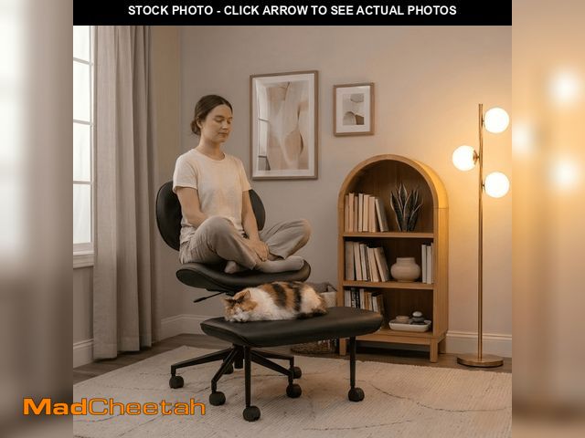 Lot 74-14353241 - Pinmoco Extra Wide Armless Office Chair for Cross Legged Sitting, Ergonomic Swivel Desk Chair with F...