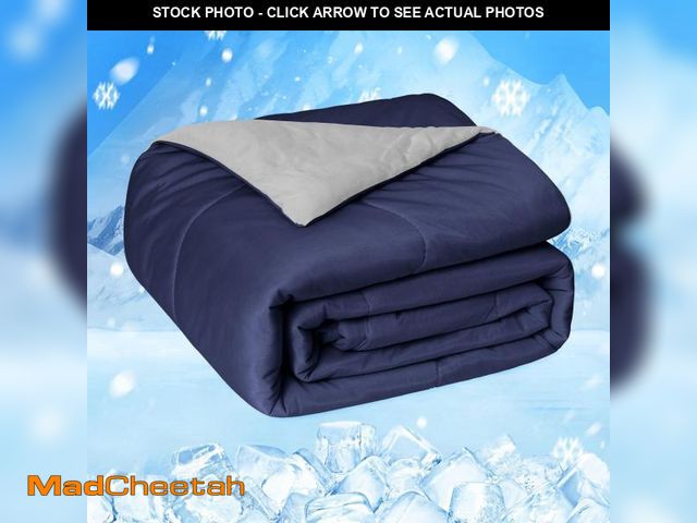 Lot 74-12307848 - HOMFINE Cooling Comforter King Size, Dark Blue Summer Cooling Blanket for Hot Sleepers and Night Swe...