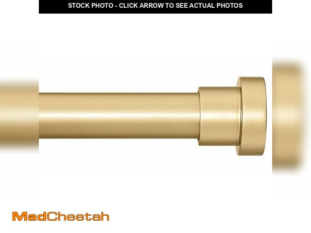 Lot 74-12433949 - Briofox gold Curtain Rods for Windows 48 To 84 Inch, 1 Inch Heavy Duty Adjustable Curtain Rod With M...